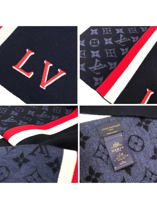 All About Monogram Scarf S00 - Men - Accessories | LOUIS  Louis Vuitton Scarf Monogram Echarpe LV Varsity Navy Wool New Vintage